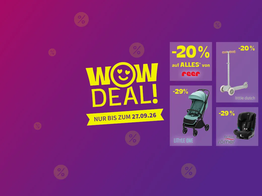 WOW Deal nur bis zum 27.09.26 Roller, Buggy, Autositz und -20% auf Reer
